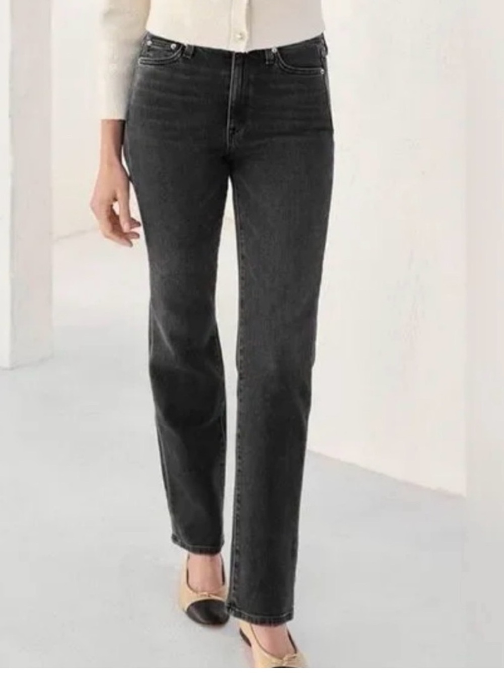 AYR The Lala Straight Leg Jeans in Vintage Black Sz 29